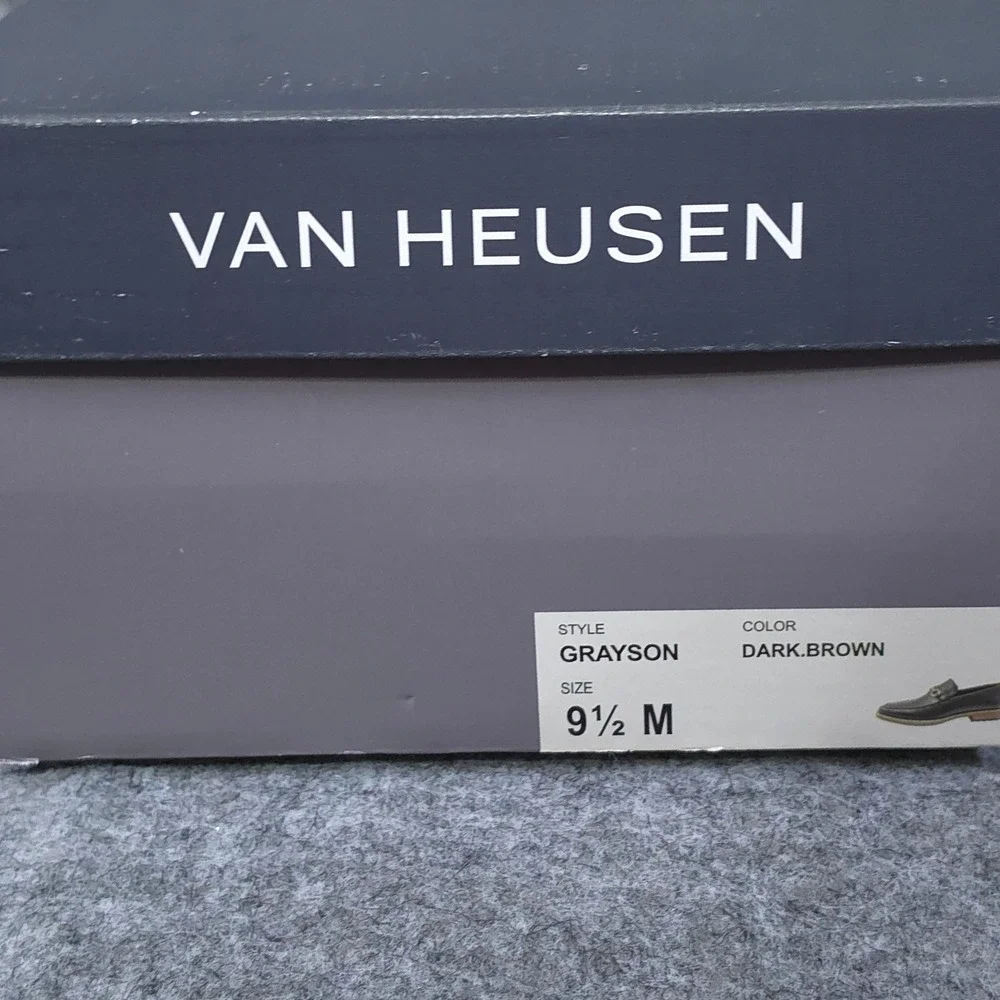 Van Heusen Grayson Mens Brown Bit Loafers Memory Foam Dress Shoe Size 9.5M